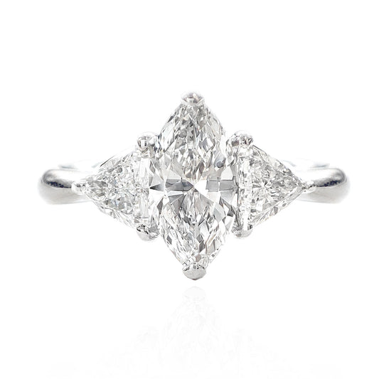 PT900 無色ダイヤモンドリング 1.684ct SI1 マーキス