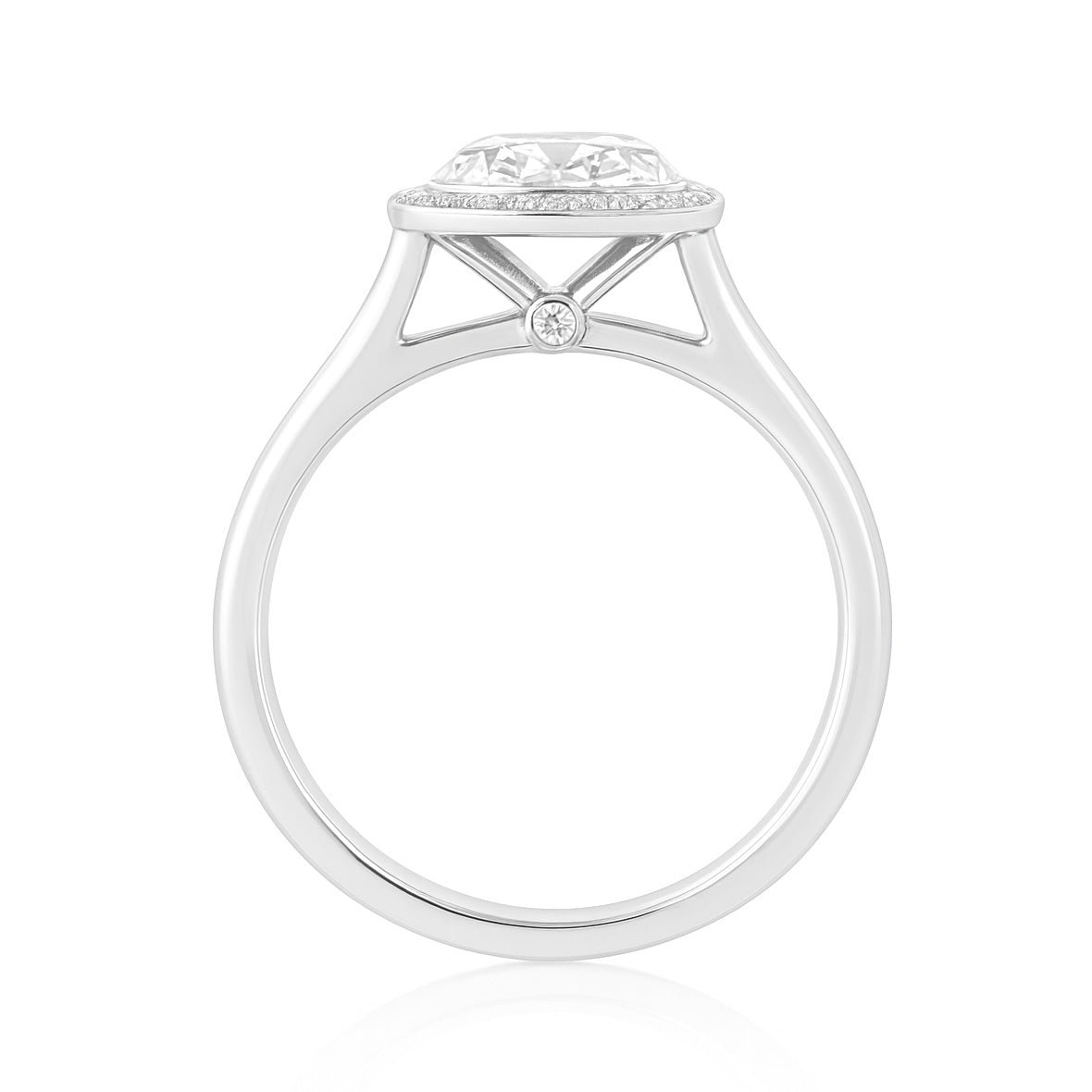 PT900 無色E ダイヤモンドリング クッション 1.25ct VVS2
