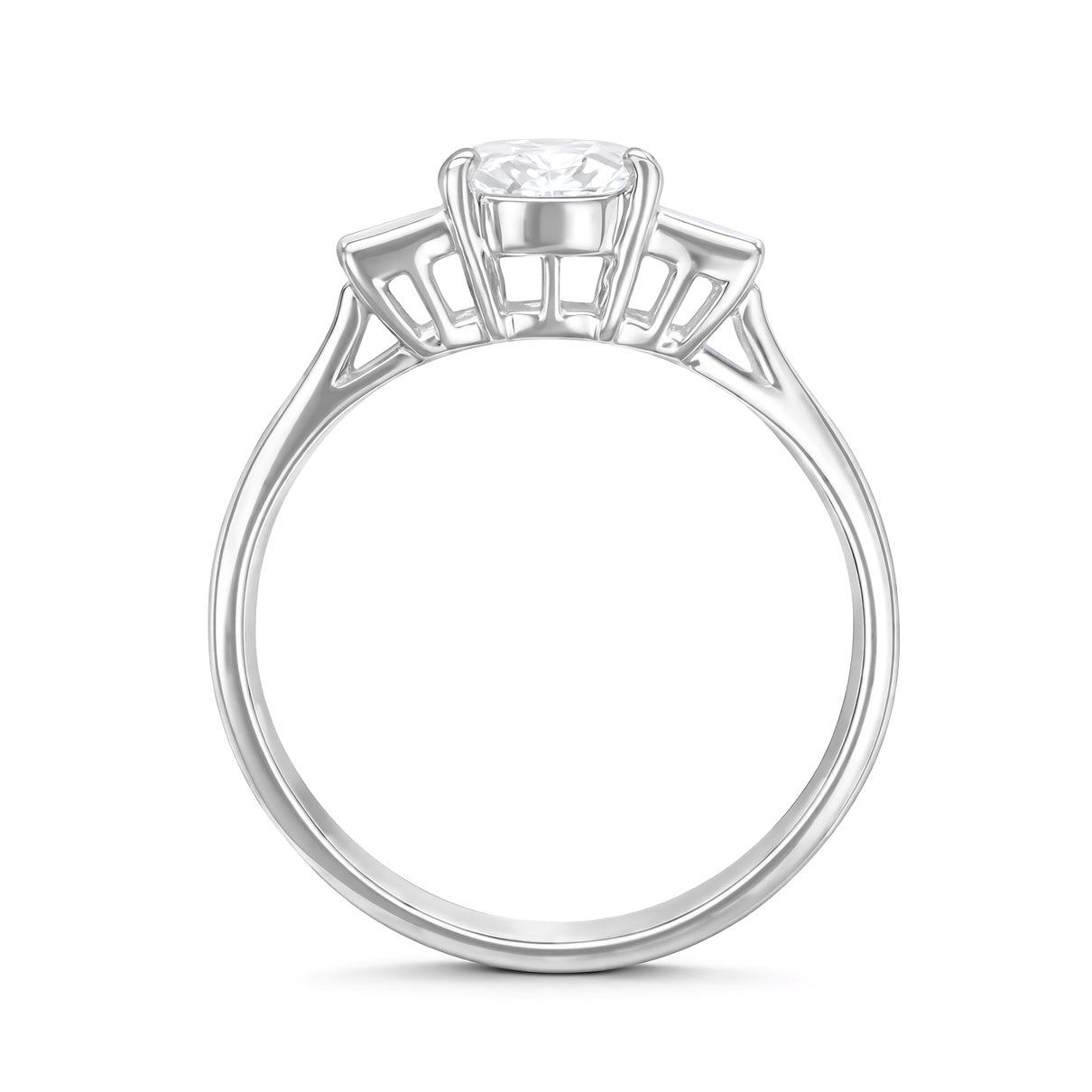 PT900 Oval-cut Colorless Diamond Ring - 1.34ct