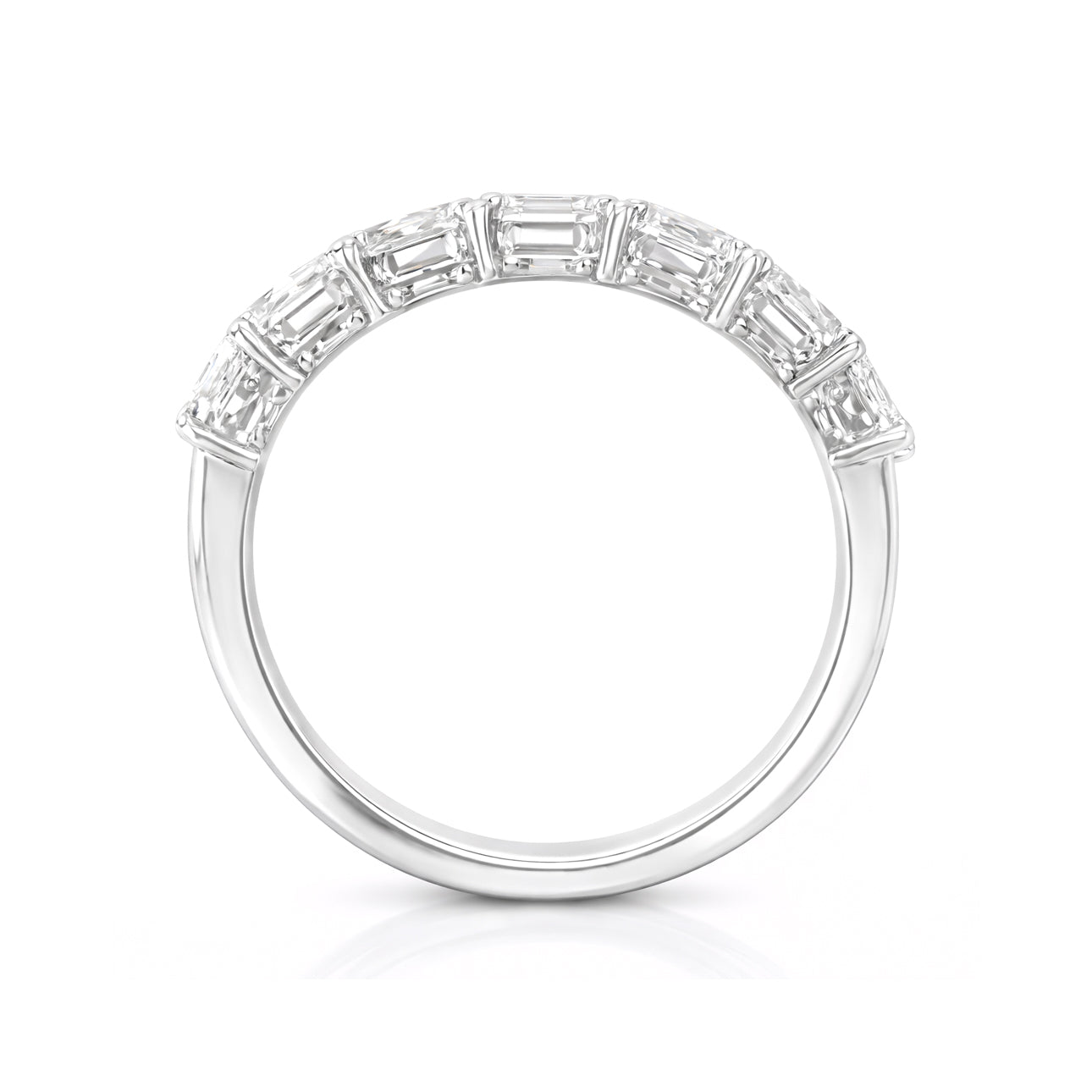 PT900 Heart Cut Half Eternity Diamond Ring 1.477ct