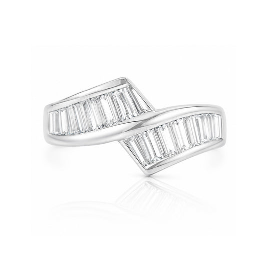 PT900 Baguette-cut Colorless Diamond Ring - 1.14ct