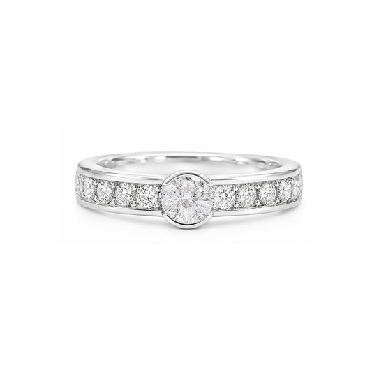 18K Round-cut Diamond Ring - 0.453ct