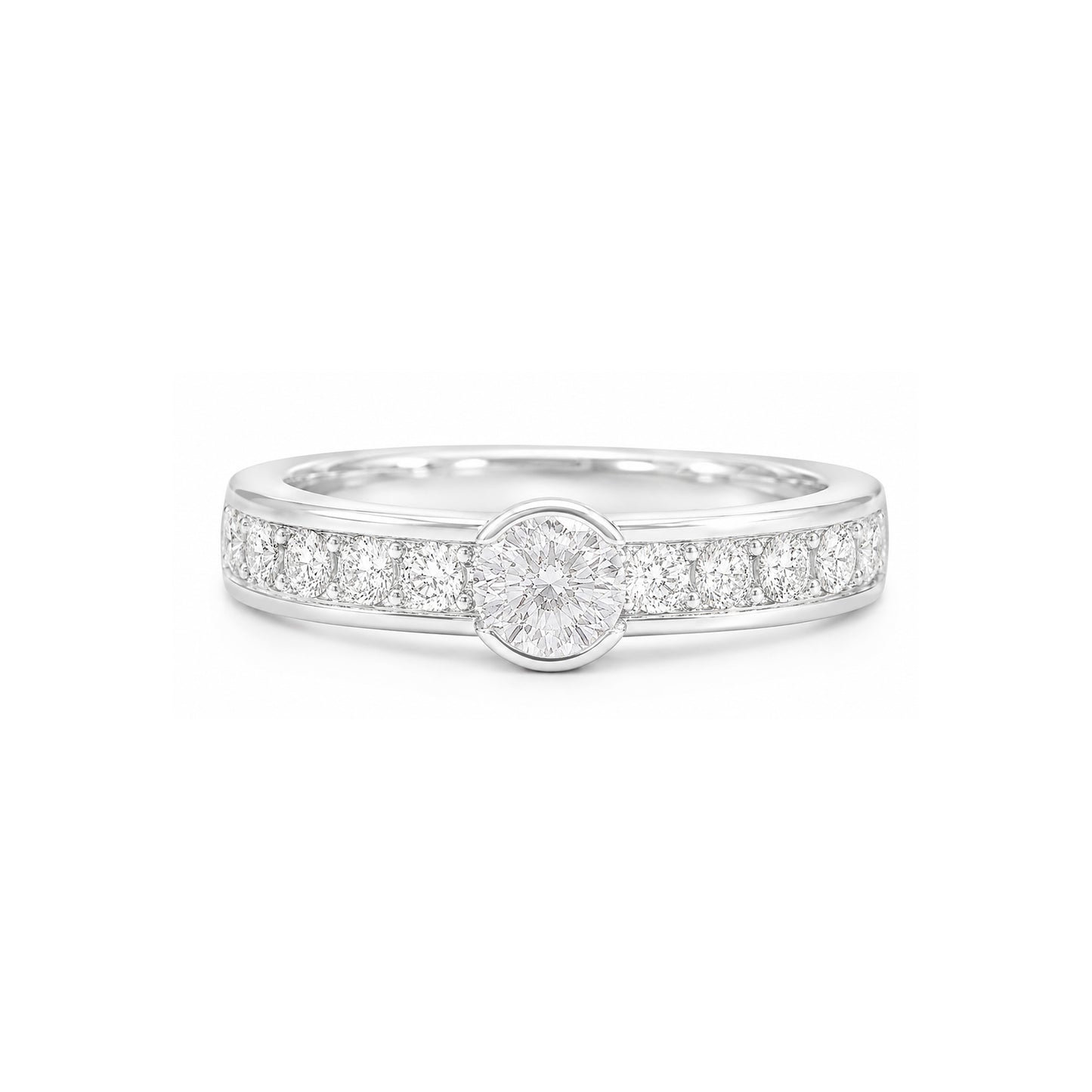 18K ダイヤモンドリング ラウンドカット 0.453ct