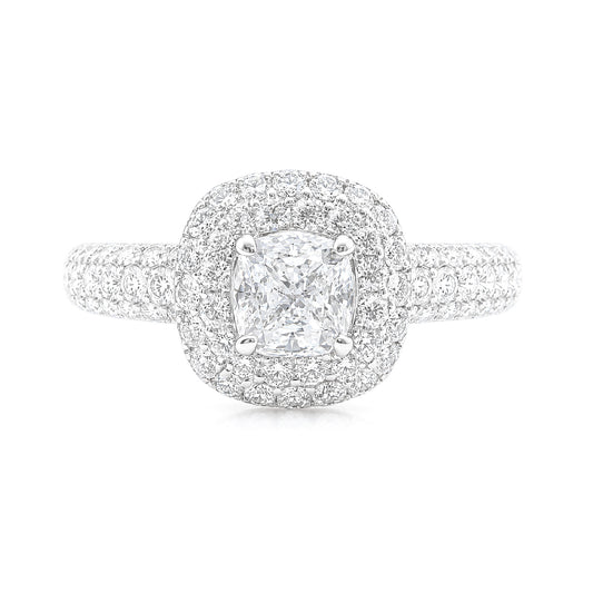 PT900 Cushion-cut Colorless Diamond Ring - 1.91ct