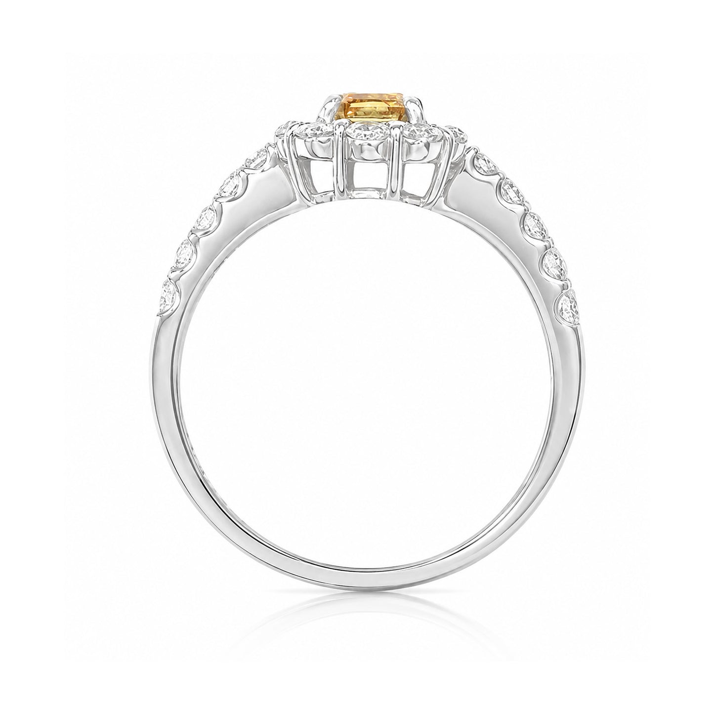 PT950 Radiant-cut Fancy Deep Yellow Orange Diamond Ring - 1.17ct