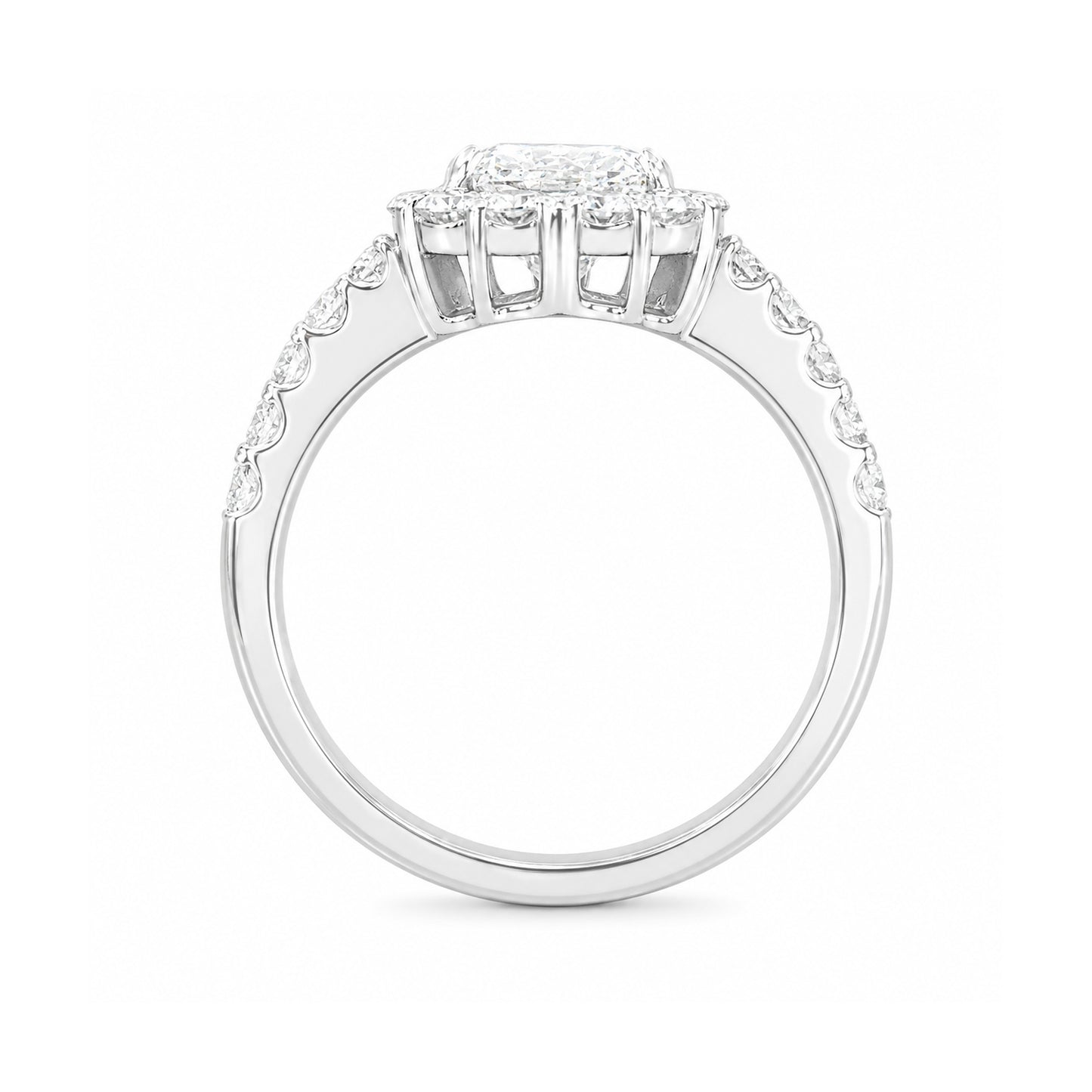 PT950 Near Colorless H Diamond Ring 1.182ct Heart-cut