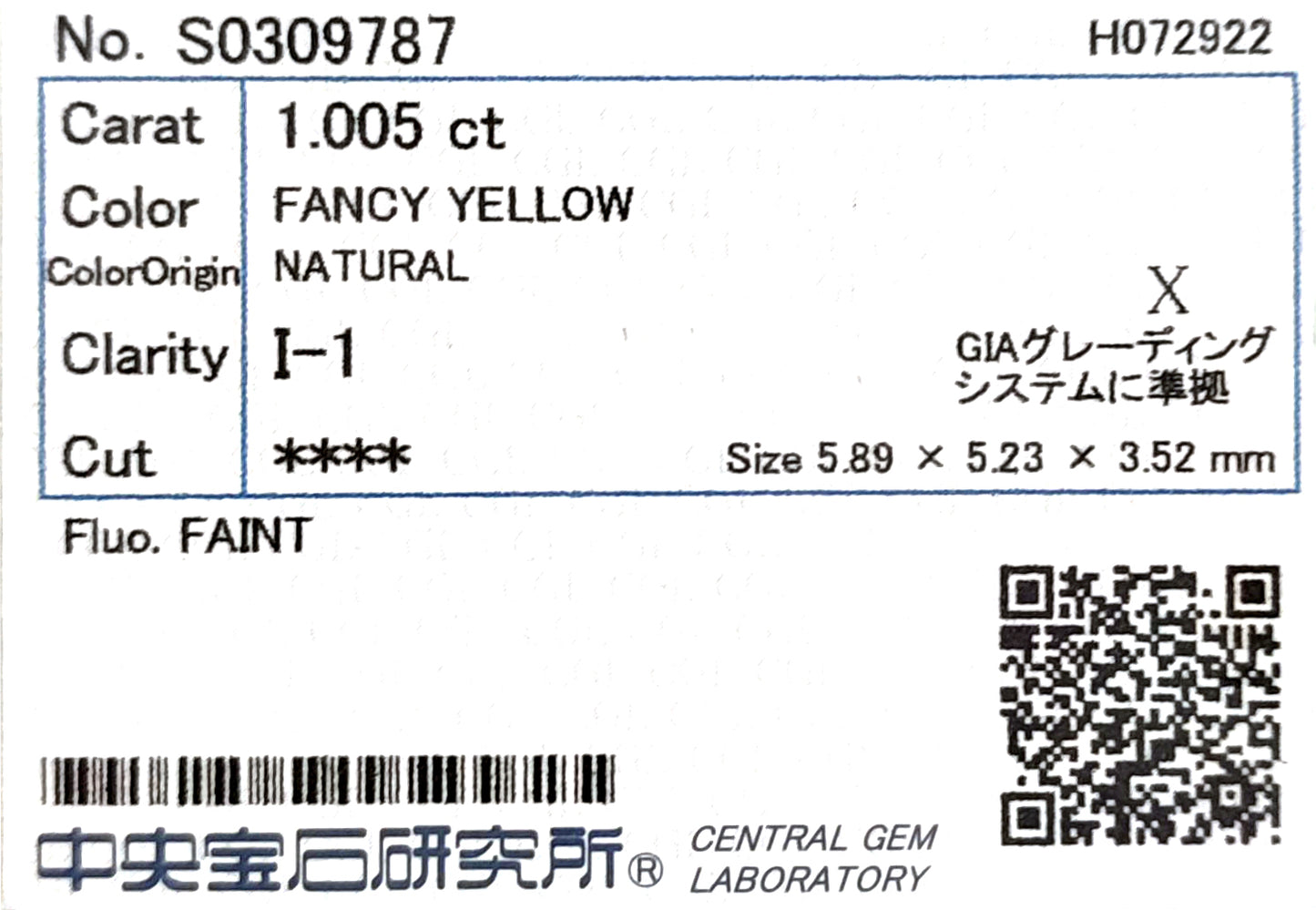 PT950/850 イエローダイヤモンド ペンダント クッションカット Fancy Yellow - 1.865ct
