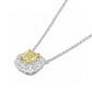 18K Cushion Fancy Intense Yellow Diamond Pendant Necklace - 1.25ct