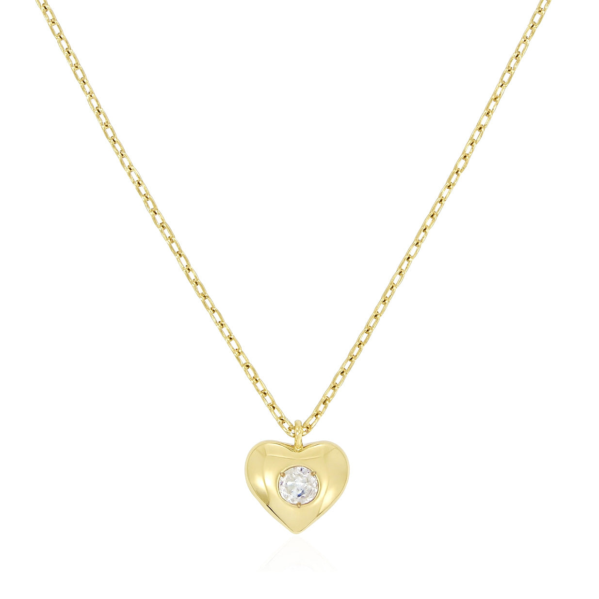 18KYG Heart Pendant with Diamond – 0.08ct