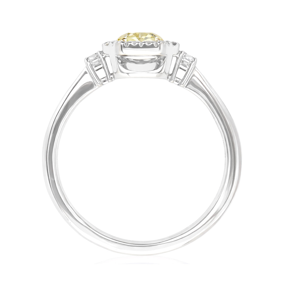 イエローダイヤモンドリング ラディアント 0.94ct VS1 裏画像