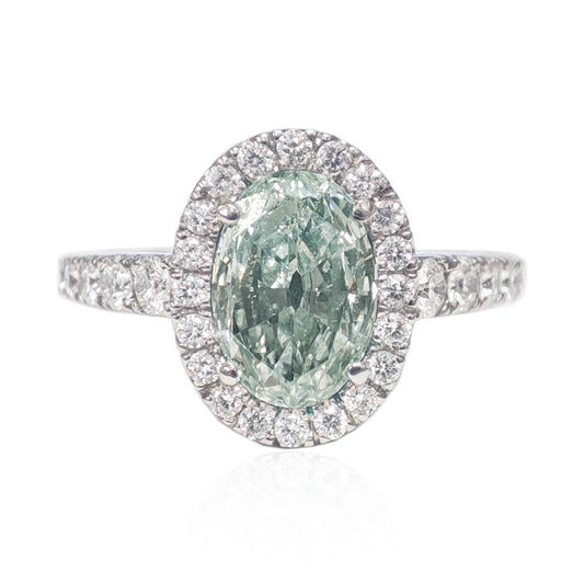 Mael Oval Green Diamond Ring - 1.59ct