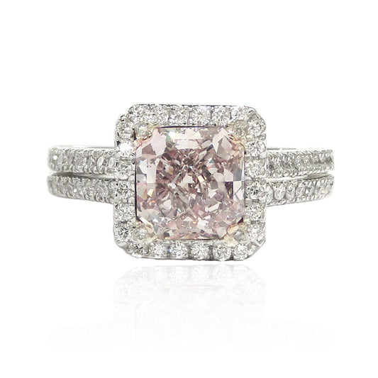 Mael Radiant Light Pink Diamond Ring - 1.867ct