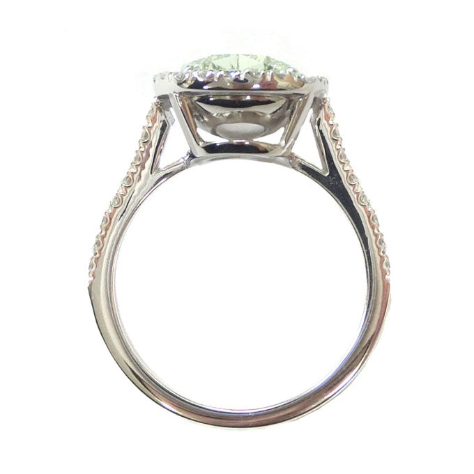 Mael Pear Light Green Diamond Ring - 3.86ct