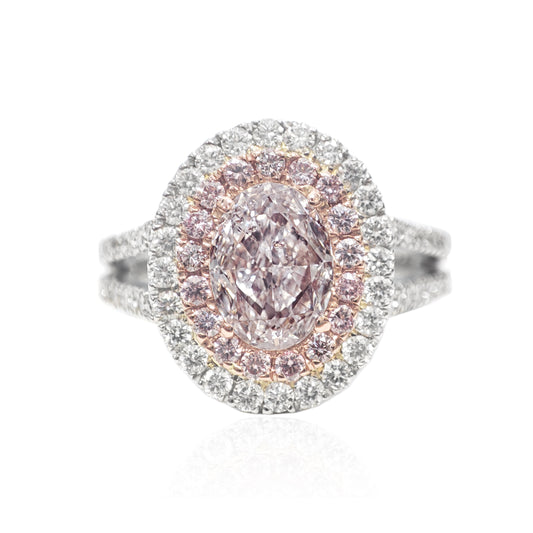 Mael Oval Faint Pink Diamond Ring - 1.703ct