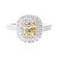 Mael Cushion Fancy Yellow Diamond Ring - 0.898ct