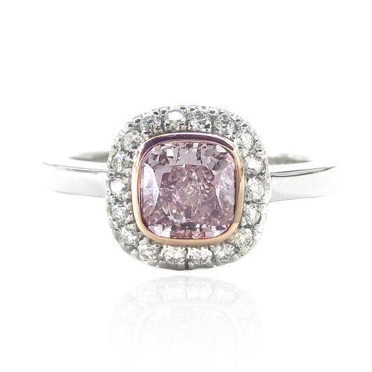 Mael Cushion Light Pink Diamond Ring - 0.927ct