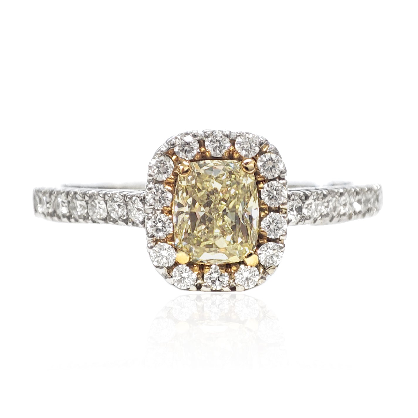 Mael Cushion Fancy Light Yellow Diamond Ring - 0.6ct