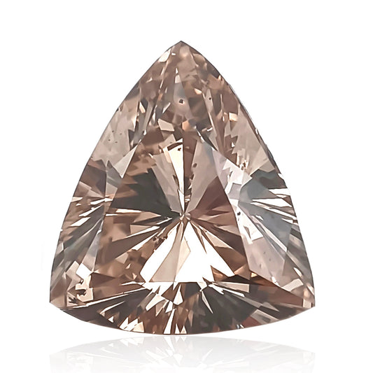 天然ダイヤモンドルース 4.163ct ファンシーライト ブラウン トリリアント ダイアモンド画像
