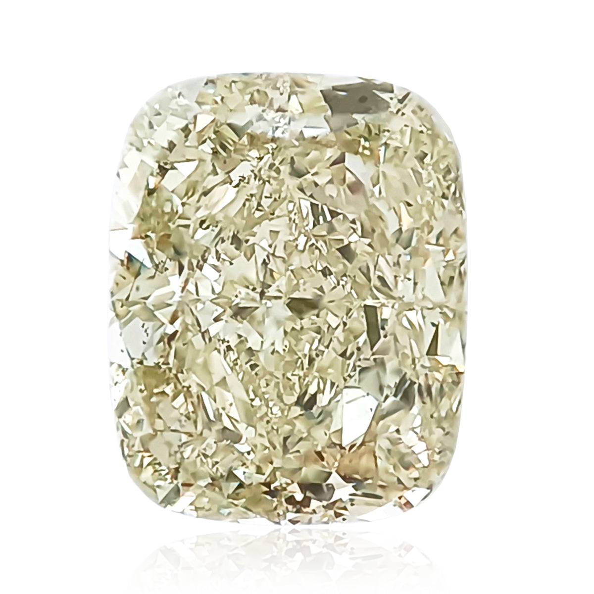 天然ダイヤモンドルース 2.013ct ライトグリーンイエロー クッション ダイアモンド画像