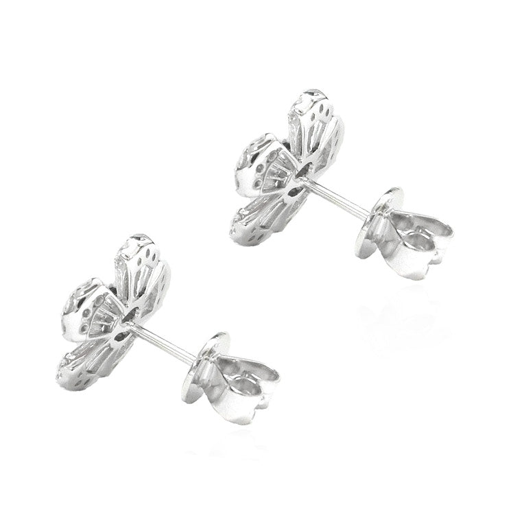 Flower Design Diamond Earrings - 18KWG 1.24ct